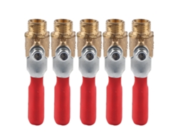 5 piezas de válvula de bola de doble rosca macho G1/4 de latón para compresor