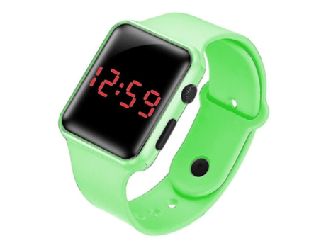 Smartwatch para Niños Deportivo Digital con Led em Silicona Verde
