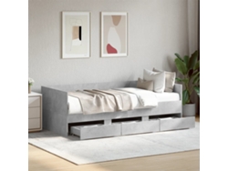 Sofá Cama Con Cajones Sin Colchón Gris Hormigón 75x190 Cm