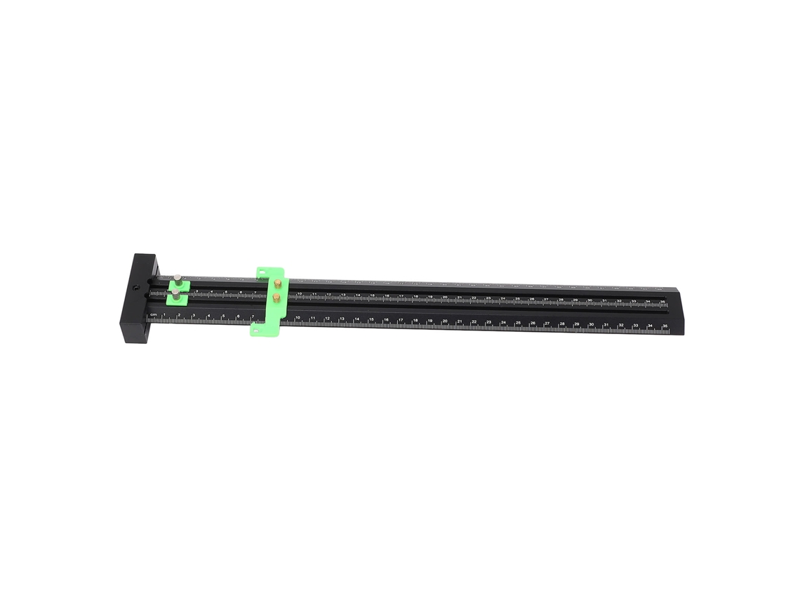 Escuadra En T De Aleación De Aluminio Con Doble Aguja Para Trazar Líneas En Carpintería, 35 Cm, Verde