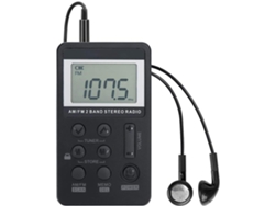 Radio digital portátil AM/FM con batería recargable