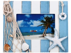 Marco de fotos de estrella de madera, decoración de escritorio, accesorio decorativo, mesa del mar Mediterráneo GOKOCO
