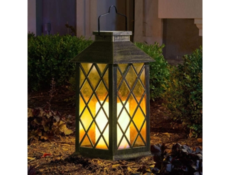 Farol solar para jardín al aire libre, farol colgante LED, farol de vela sin llama brillante con decoración de iluminación de farol de energía Sola...
