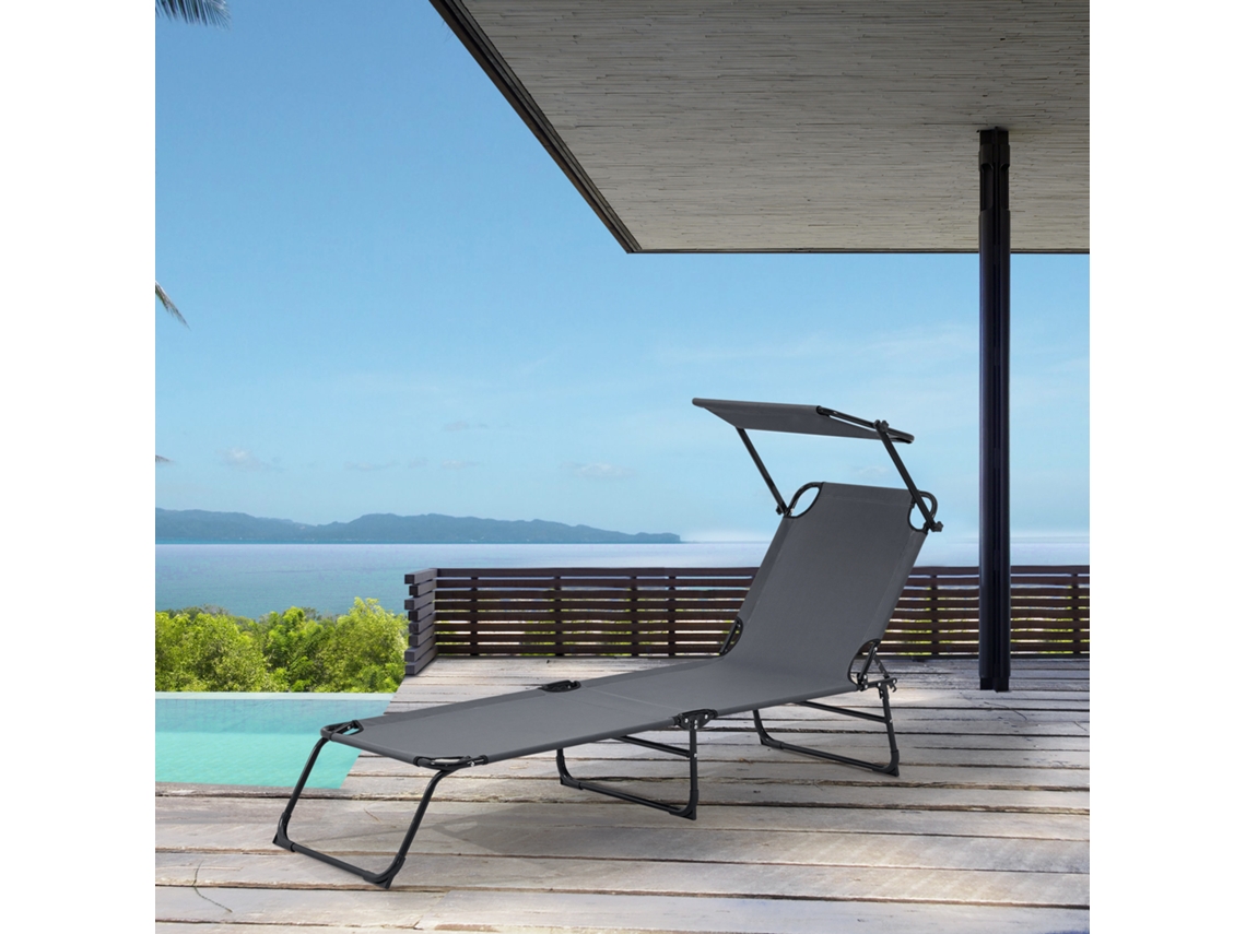 Tumbonas CASA.PRO (Acero - Gris - 188x53x27 cm)