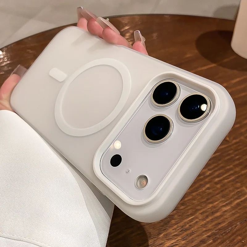 (iphone 14 Plus Blanco) Funda Magnética Antigolpes 2 En 1, Funda Protectora Con Marco Magnético Magsafe