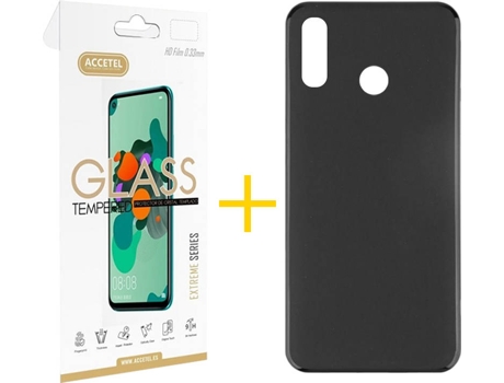 Kit Funda + Protector de Pantalla Huawei P Smart 2019 ACCETEL Liso 1 Negro