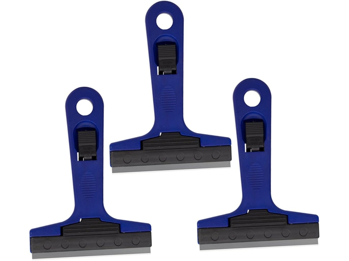 Piezas De Raspadores De Limpieza Portátiles Azules Con Cuchillas Gruesas Extraíbles Para