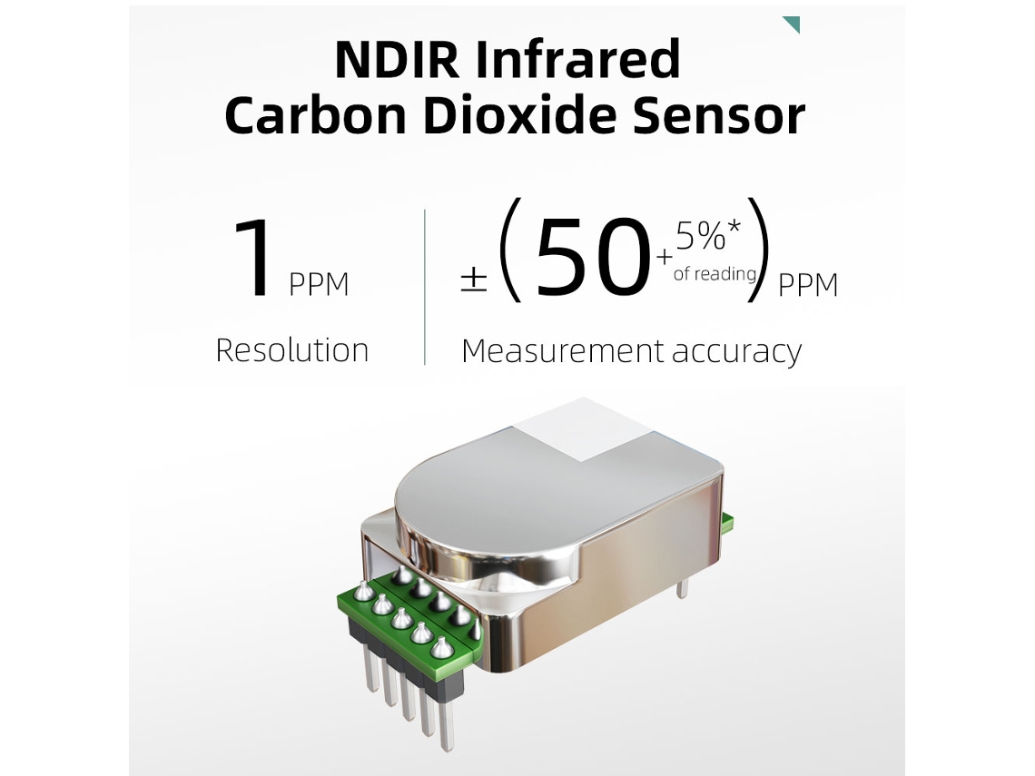Monitor de Qualidade do Ar Multifuncional Portátil com Detector de Formaldeído, Co2, Tvoc, Hcho, Umidade e Temperatura S/MARCA