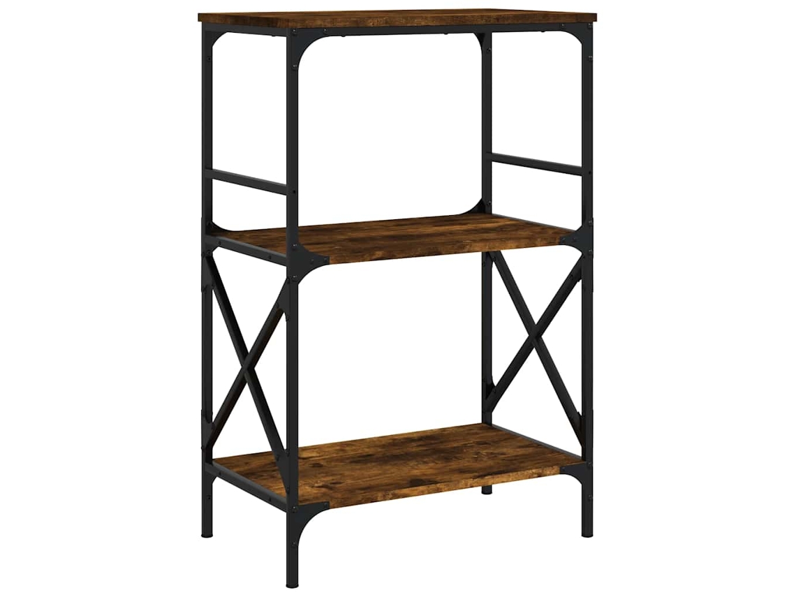 Maison Exclusive - Librería 3 Estantes Madera Ingeniería Roble Humo 59x35x90,5 Cm