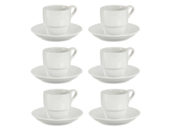 Set 6 tazas cafe porcelana blanca con pl colección VESSIA SAN IGNACIO
