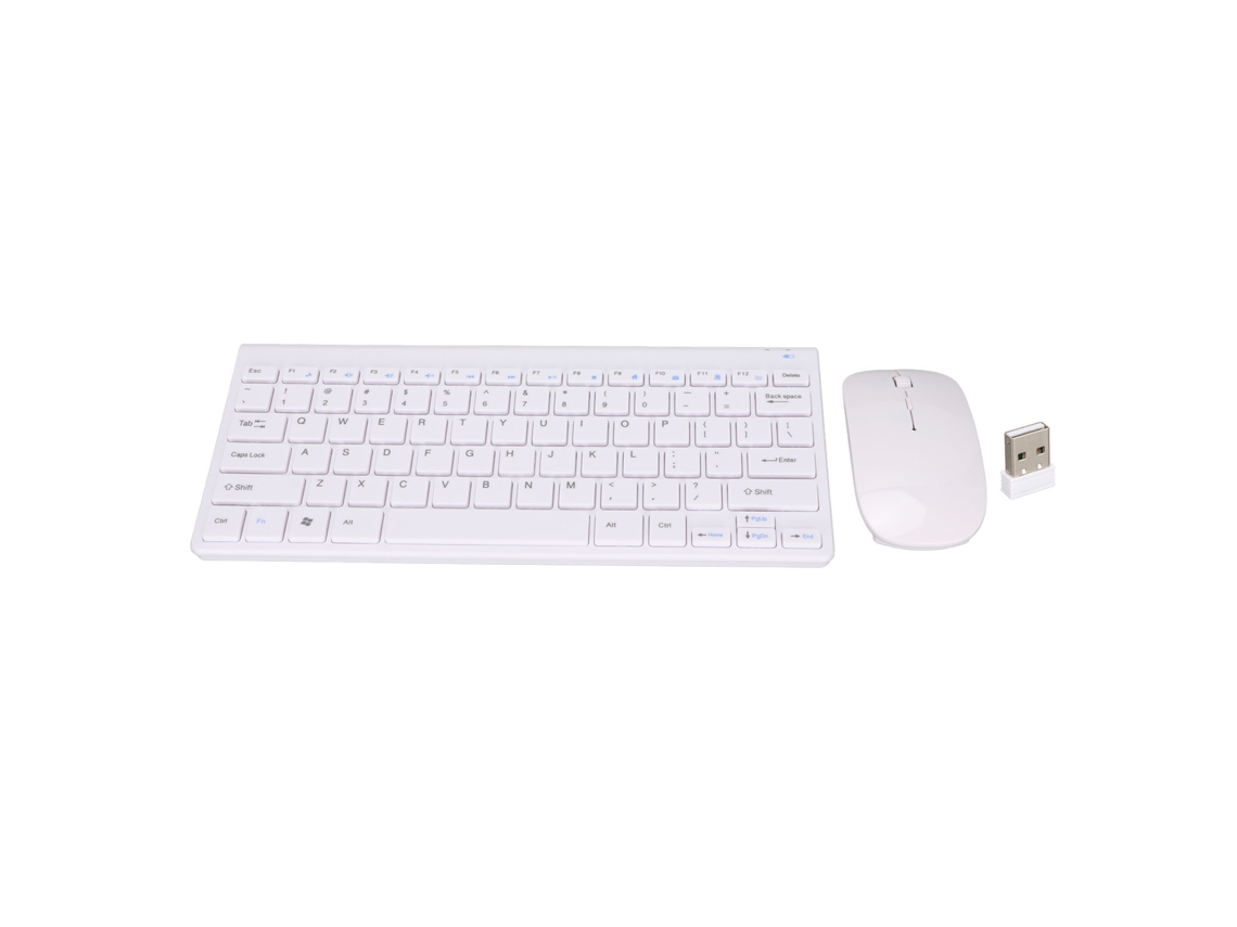 Combo De Teclado Y Ratón Inalámbricos 2.4g Usb, Transmisión De 10 M, Diseño Ergonómico, Color Blanco.
