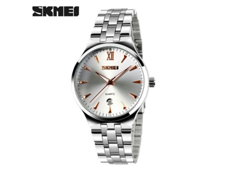 Relojes de pareja Relojes de acero inoxidable de moda Relojes de pulsera de cuarzo para hombres y mujeres-Tira de acero oro rosa LUUCOZK