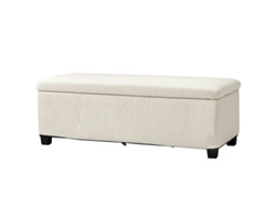 Banco de almacenamiento de pana de terciopelo con patas de acero beige, 112x42x40cm, para recibidor o dormitorio.