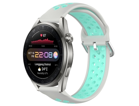 Correa de reloj inteligente para Huawei Watch 3 Pro Nova 22 mm Correa de silicona deportiva transpirable perforada (gris + pato de agua)