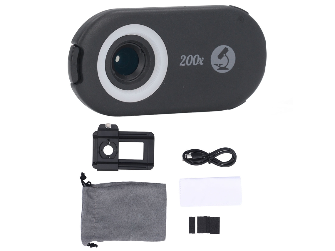 Lente De Microscopio Para Teléfonos Móviles Con Filtro Cpl, Luz Led, Clip, 200x Para Smartphones
