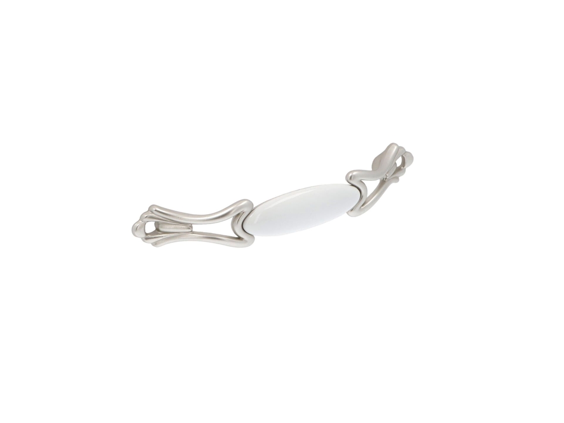 Tirador Para Muebles De Zamac Y Porcelana Distancia Entre Centros 128mm Plateado Nottingham Paquete De 6