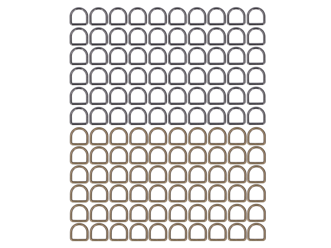 120 Anillos Metálicos En Forma De D En Bronce, Plata Y Negro Para Ropa, Mochilas, Cinturones Y Collares Para Perros.
