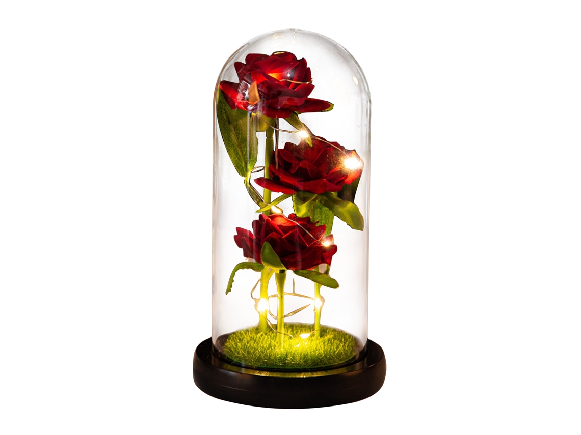 Adorno De Rosa Con Cúpula De Cristal Y Luz Led, Regalo Romántico, Decoración Artificial.