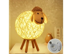 Luz de noche para niños, lámpara de bola de ratán que crea un ambiente acogedor en cualquier habitación, lámpara de mesa LED ideal para leer y