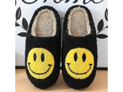 2026-pantuflas De Peluche Suave Rostro Sonriente Para Parejas Abrigadas Invierno Interior Antideslizantes
