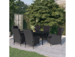 Juego de comedor de jardín de 7 piezas DKD Home Decor en gris oscuro