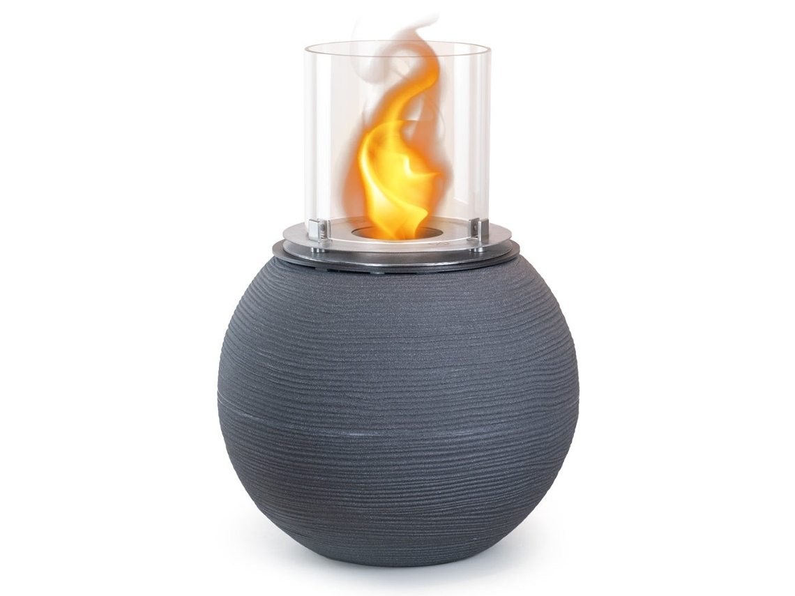 Chimenea de bioetanol de pie para hoguera de jardín para uso interior y exterior BOTTICELLI Cast Iron Grey d.40 x h54