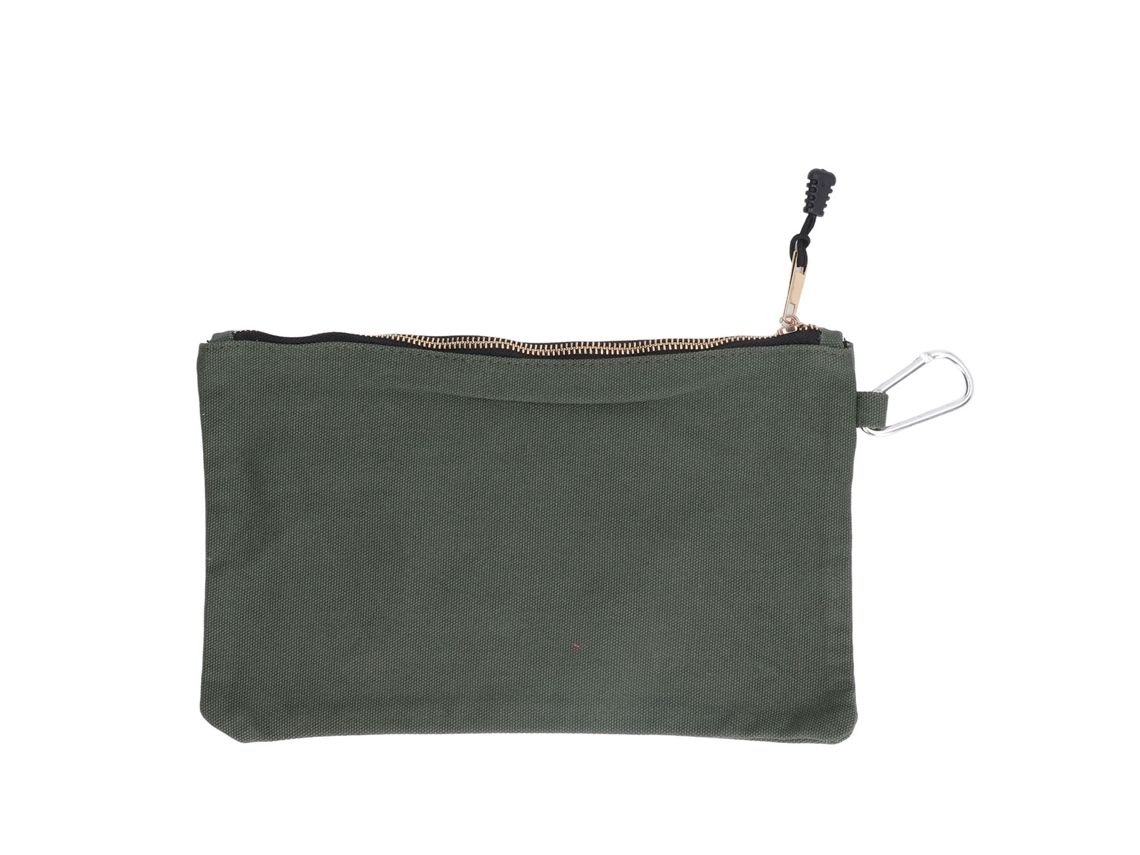 Bolsa De Herramientas Portátil Multiusos Con Cremallera, Lona Impermeable, Con Mosquetón, Color Verde Oliva.
