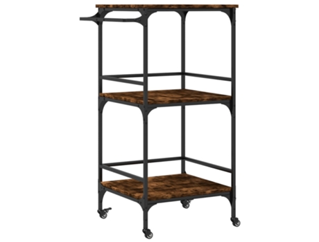 Carrito de cocina madera ingeniería roble ahumado VIDAXL (60,5x50x105 cm)