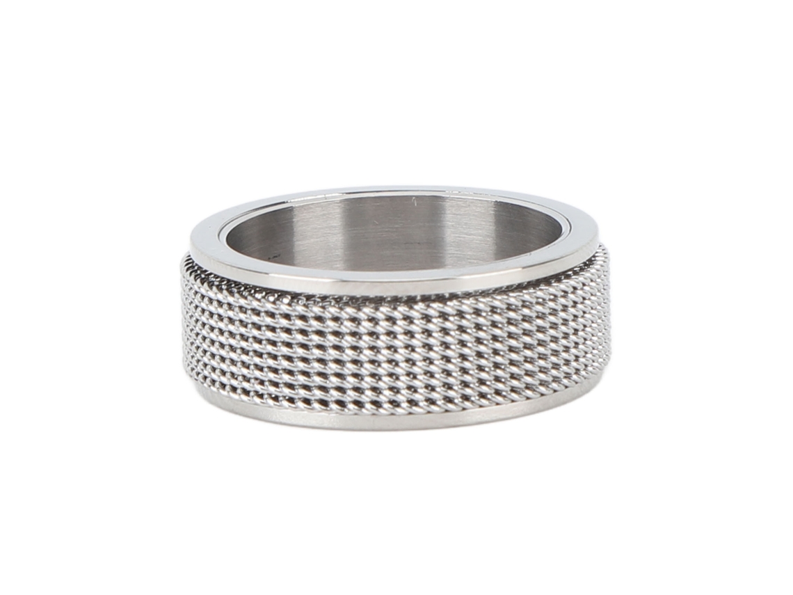 Anillo Giratorio Silencioso De Acero De Titanio De 8 Mm Para Hombre, Para Aliviar La Ansiedad Y El Estrés, Color Plata, 57 Mm.