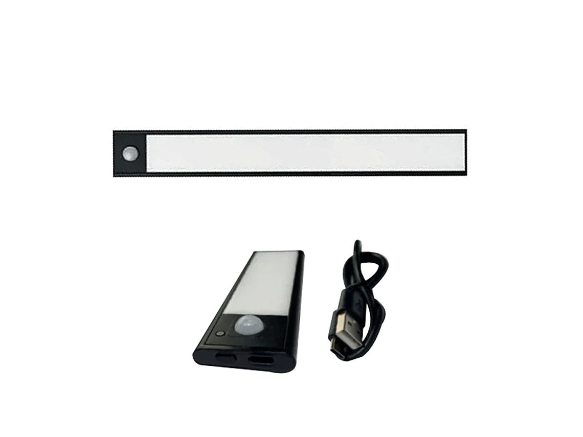 Faixa De Luz Led Recarregável Ultrafina De 40cm Com Sensor De Movimento