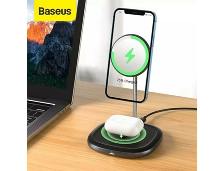 Baseus-cargador inalámbrico magnético de 20W para Iphone 12 Pro Max, soporte de teléfono de escritorio para Xiaomi (Enchufe europeo)