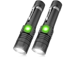 2026-2pcs Linterna Super Brillante Recargable Usb, Para Camping Y Excursionismo Ipx6 4 Modos