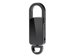 Grabadora de voz con llavero, grabadora de voz digital USB para conferencias, reuniones y aulas, 4 GB, Yizhood (negro)