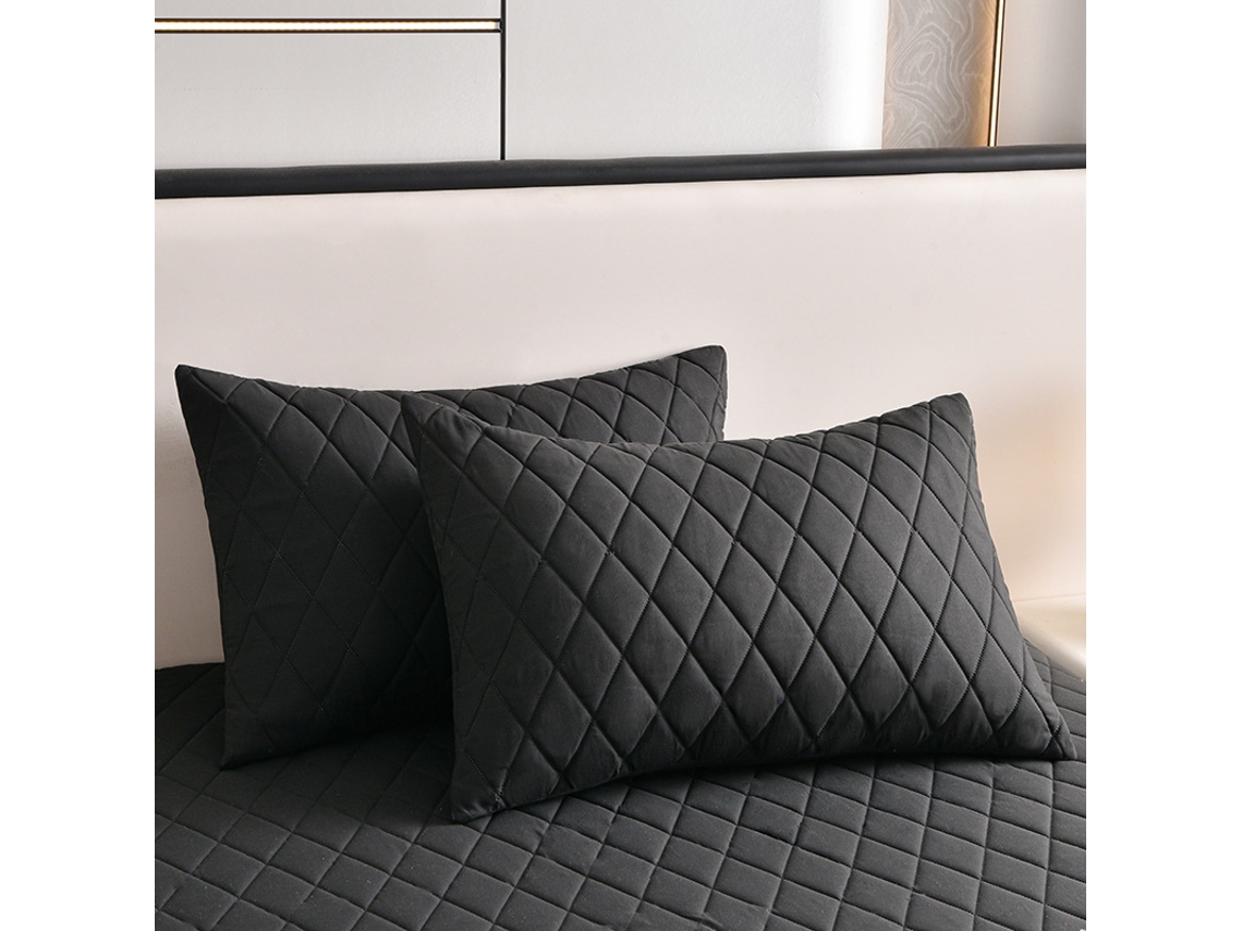 2pack Protectores De Almohada Impermeables Eifson Acolchados 50x66cm (negro)