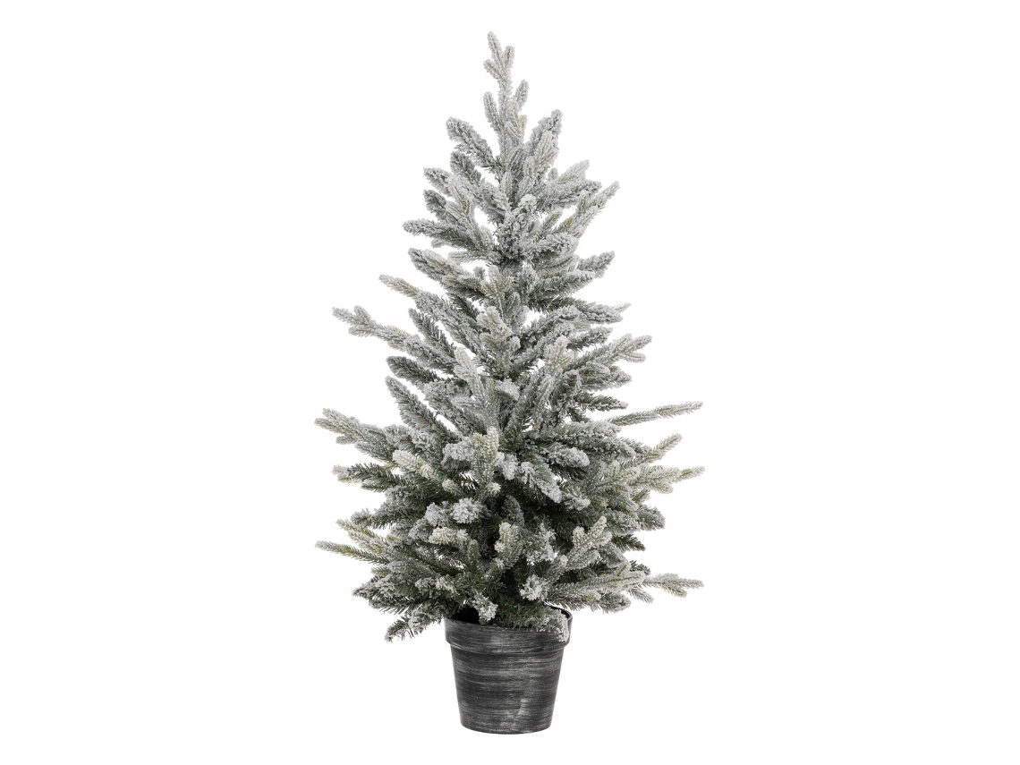 Árbol de Navidad Frosty 100cm verde flocado blanco purpurina - FEERIC LIGHTS & CHRISTMAS