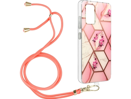 Funda Samsung Galaxy A32 AVIZAR Geométrico con Correa (Rosa)