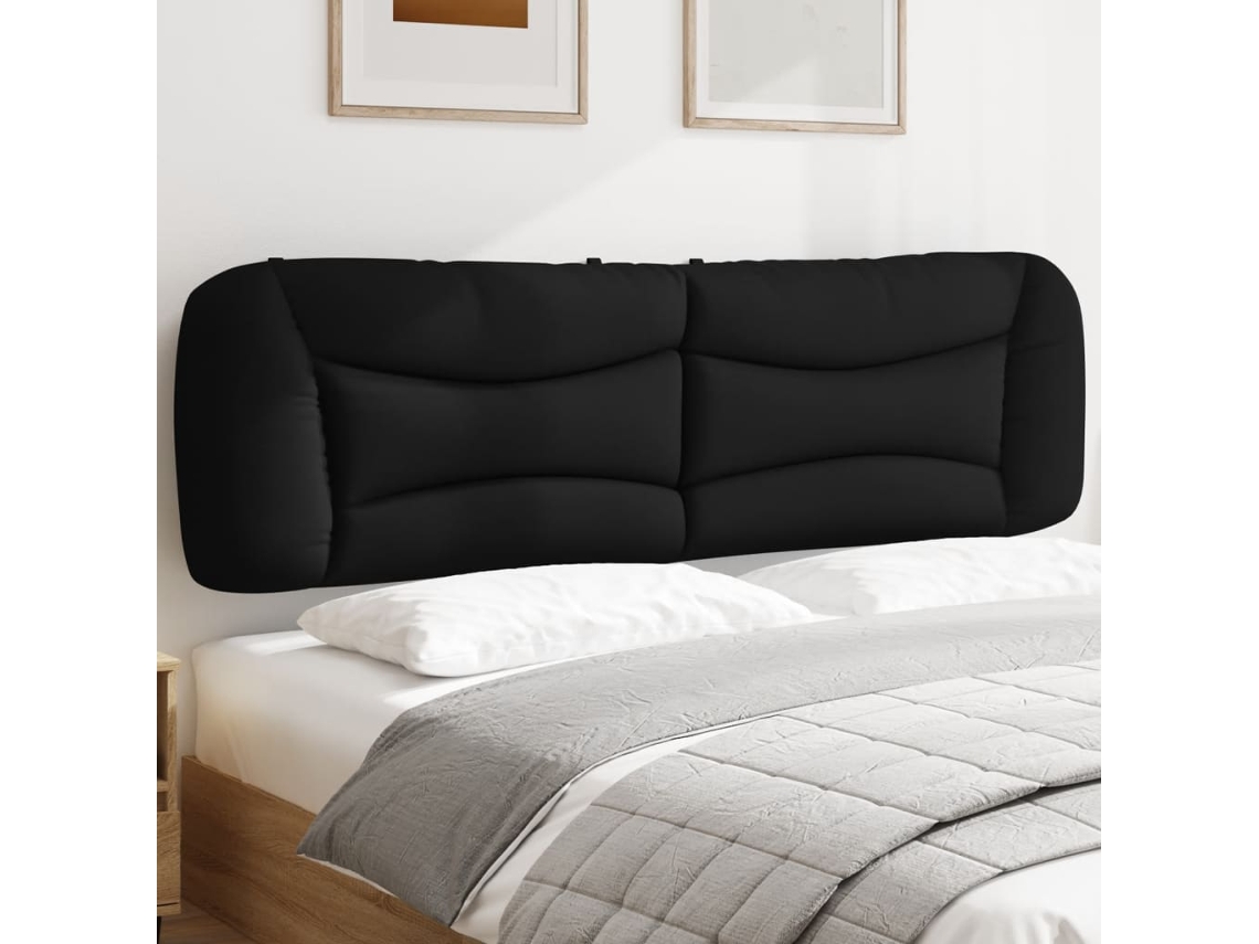 Cabecero De Cama Acolchado Tela Negro 180 Cm