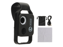 Microscopio De Bolsillo 200x Con Lente Cpl Y Clip Para Teléfono Móvil, Batería Integrada.