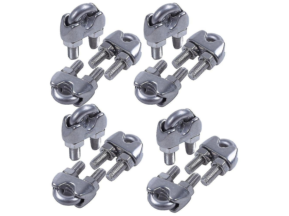 Abrazaderas De Cable De Acero Inoxidable 6mm 1/4 Pulgada Para Barcos 12 Piezas