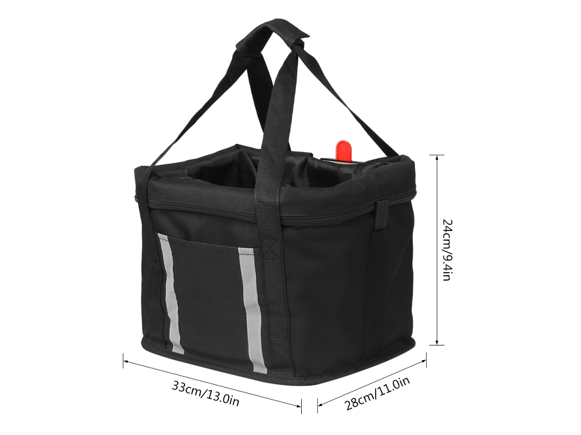 Cesta Plegable Para Bicicleta Con Tiras Reflectantes, Asa Desmontable Para Transportín De Mascotas Y Cesta Para Ir De Compras O Al Trabajo.