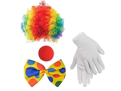 Disfraz De Payaso Peluca De Payaso Nariz De Payaso Accesorios Pajarita Guantes Blancos Para Mujeres Hombres Adultos Carnaval P