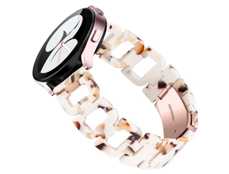 Correa de acero inoxidable forma de D con hebilla para Samsung Galaxy Watch4 Active 40mm/44mm/Watch4 Classic 42mm/46mm - turrón