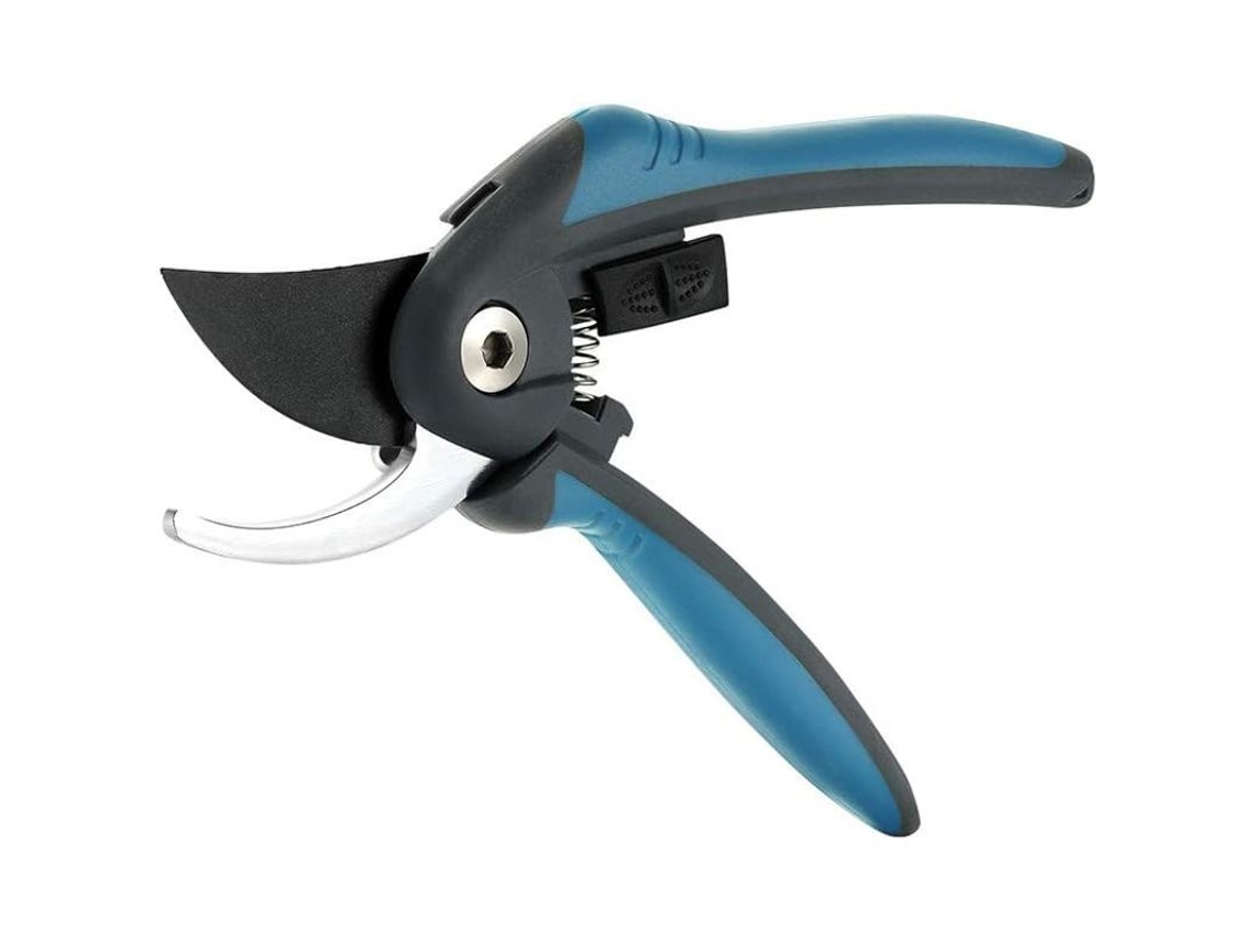Tijeras Profesionales Con Hoja De Acero Sk-5 Y Mecanismo De Bloqueo Para Tallos Y Flores. Color Azul.