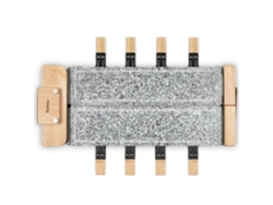 Raclette Wod362 H.KOENIG con base giratoria de 180°, placas de piedra y diseño de madera natural, 1400 W