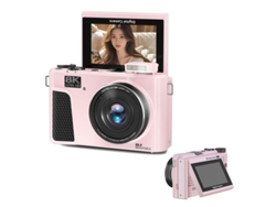 Cámara Digital Wd3 Szsmart 8k 88mp Autofocus Vlogging Con Wifi, Pantalla Flip 180° 3" Y Zoom 18x Para Youtube - Rosa