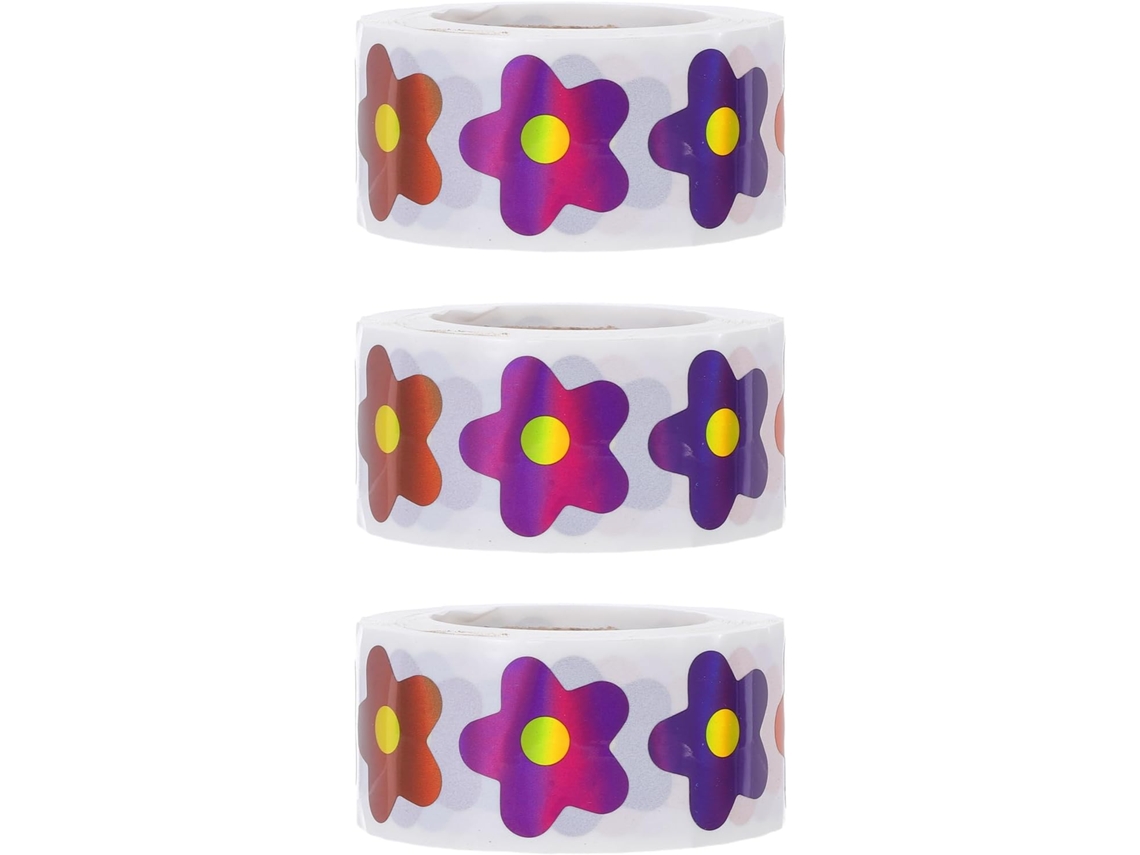 Pegatinas De Recompensa Para Estudiantes – 1500 Unidades – Rollos De Pegatinas Florales Holográficas