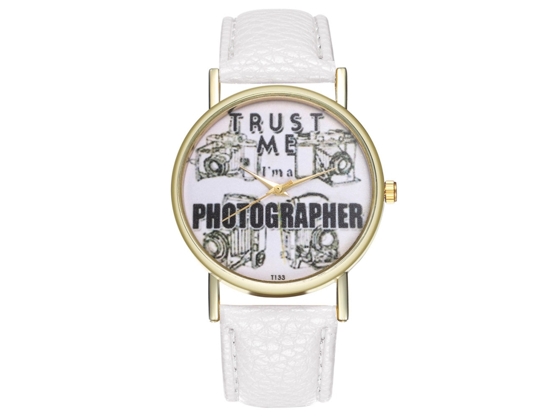 Elegante Reloj De Pulsera Unisex De Cuarzo Blanco De Alta Calidad.
