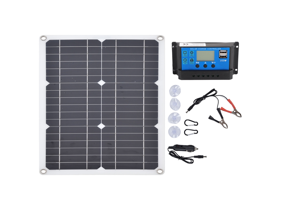 Panel Solar Portátil Con 2 Puertos Usb Y Controlador De 10 A Y 20 W, Carga Fotovoltaica Versátil.