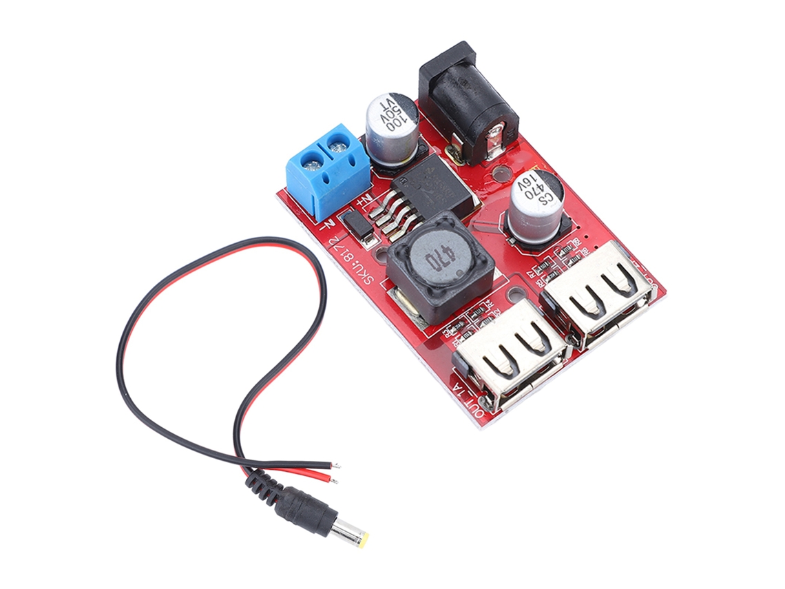 Módulo Regulador De Voltaje Solar Con 2 Salidas Usb Buck Dc6v-30v A 5v