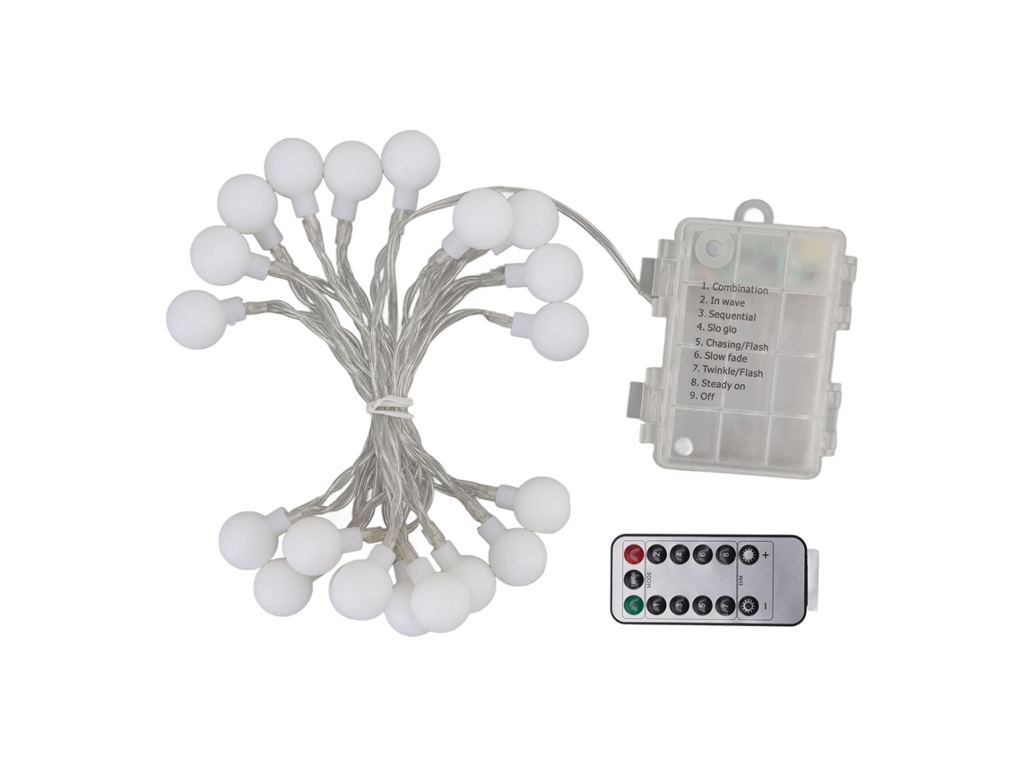 2026-luces De Cascada Led De Bola Redonda 8 Modos 20 Leds 2m Impermeable Regulable Para Fiesta Decoración